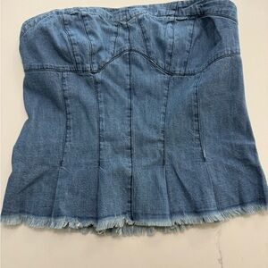 Blue Denim Strapless Top FP